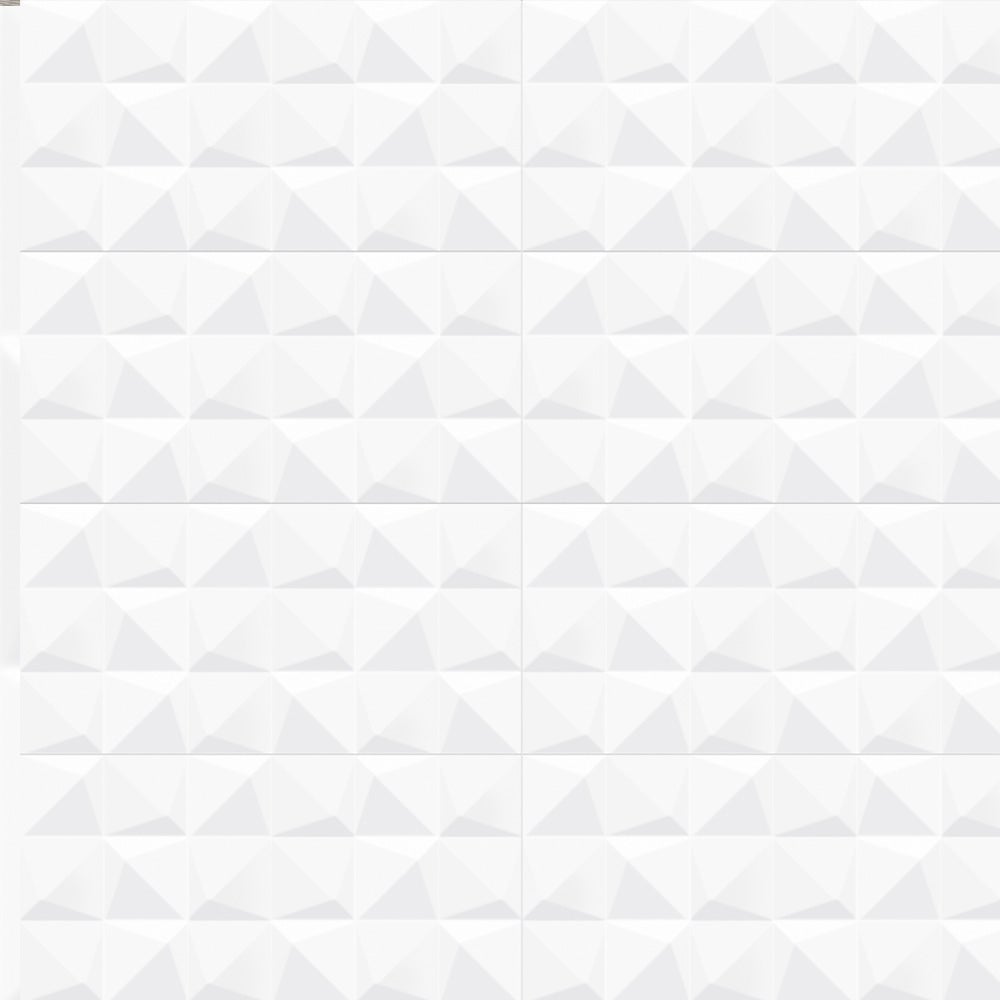 12 x 24 in. Linea White Prizmatic Glossy Rectified Glazed Ceramic Wall Tile