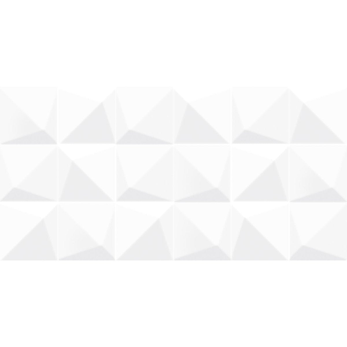 12 x 24 in. Linea White Prizmatic Glossy Rectified Glazed Ceramic Wall Tile
