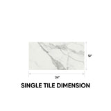 12 x 24 in. Mayfair Statuario Venato Matte Rectified Glazed Porcelain Tile