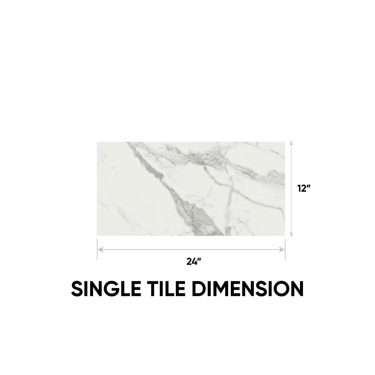 12 x 24 in. Mayfair Statuario Venato Polished Rectified Glazed Porcelain Tile