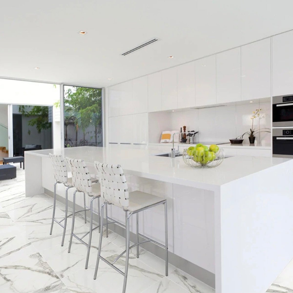 12 x 24 in. Mayfair Statuario Venato Polished Rectified Glazed Porcelain Tile