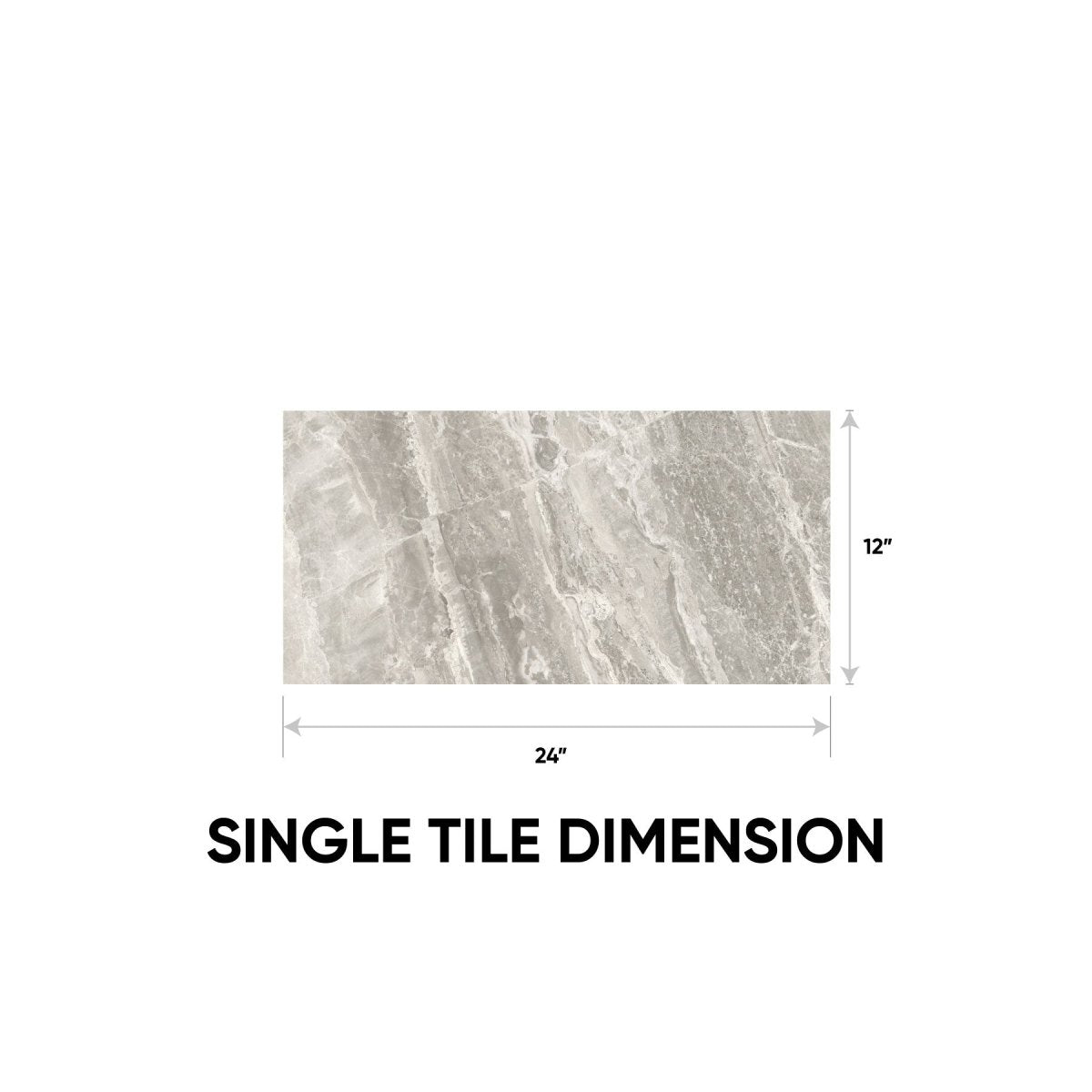 12 x 24 in. Mayfair Stella Argento Matte Rectified Glazed Porcelain Wall Tile