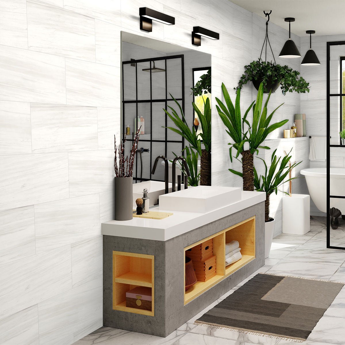 12 x 24 in. Mayfair Suave Bianco Matte Rectified Glazed Porcelain Tile