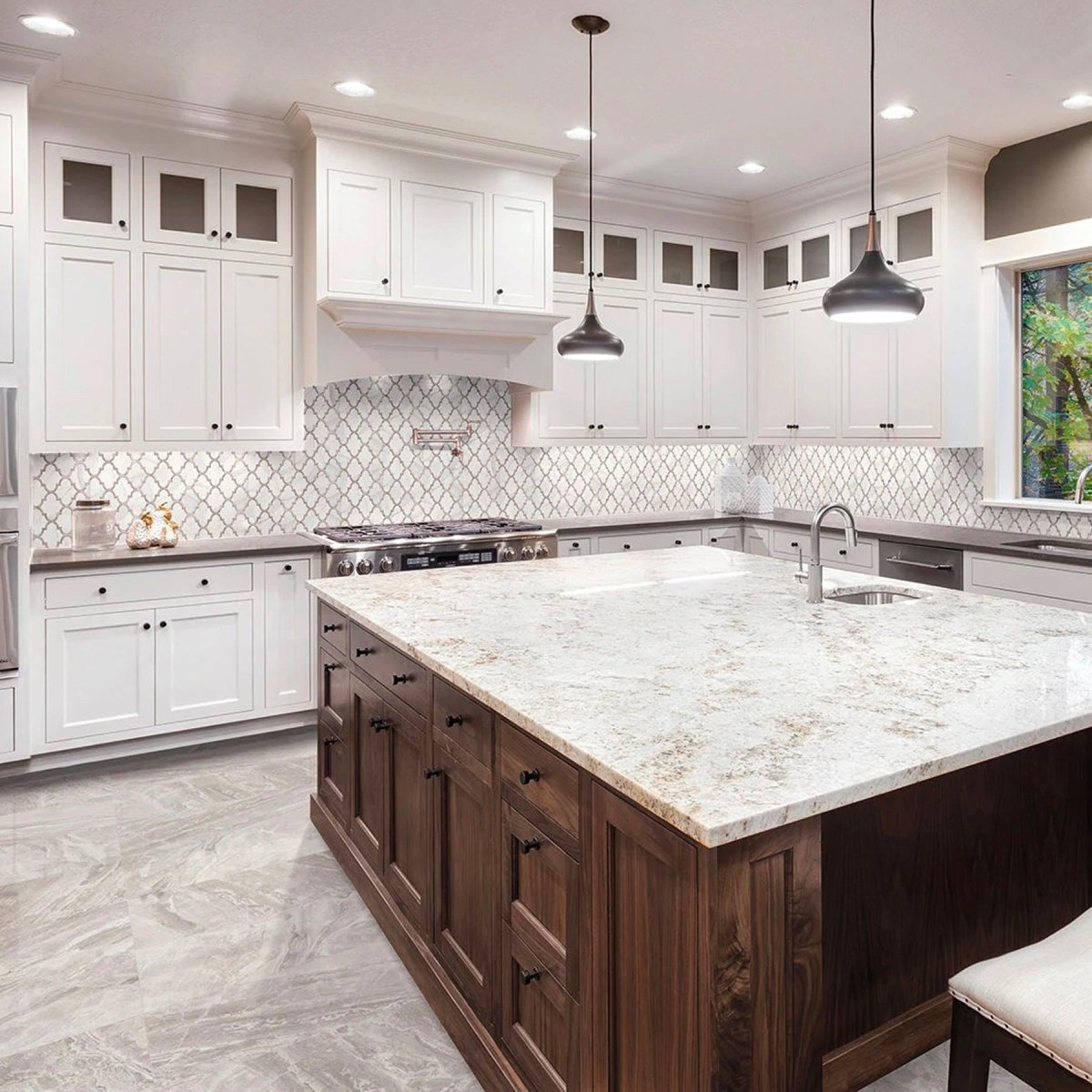 12 x 24 in. Mayfair Volakas Grigio Polished Rectified Glazed Porcelain Tile