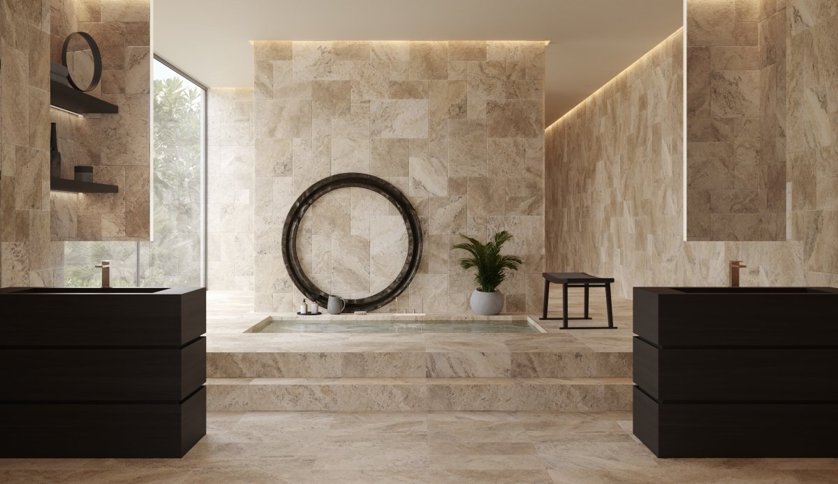 12 X 24 In Picasso Filled & Honed Travertine