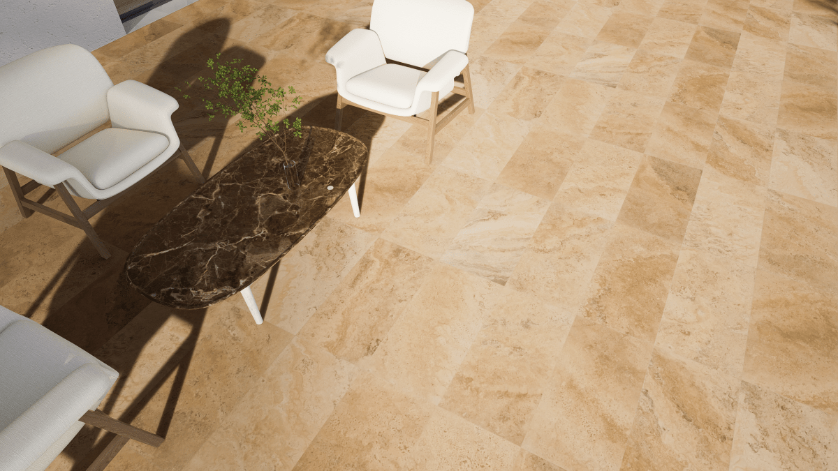 12 X 24 In Picasso Filled & Honed Travertine