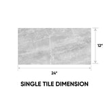 12 x 24 in. Plata Rectified Glazed Perla Grigia Polished Porcelain Tile