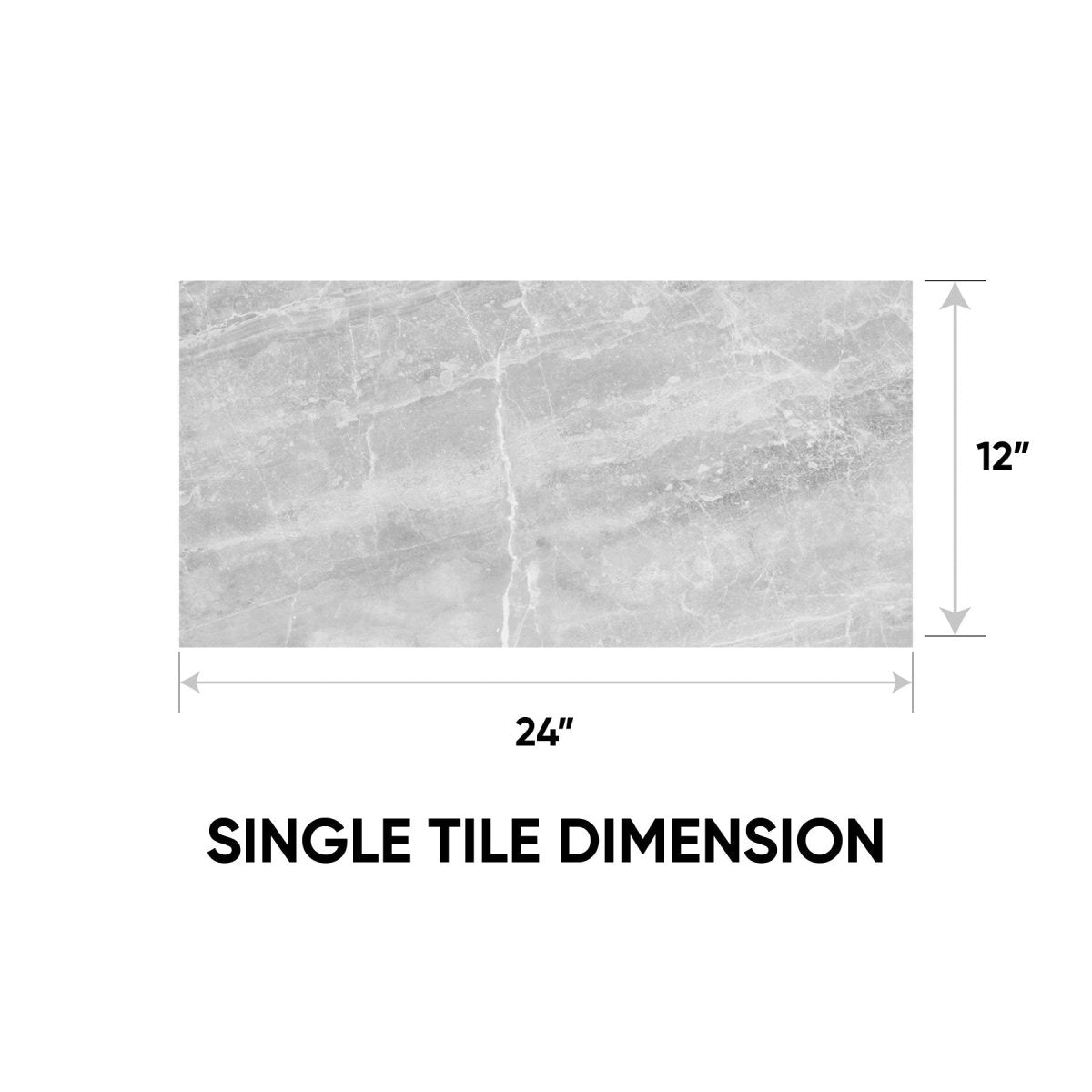 12 x 24 in. Plata Rectified Glazed Perla Grigia Polished Porcelain Tile