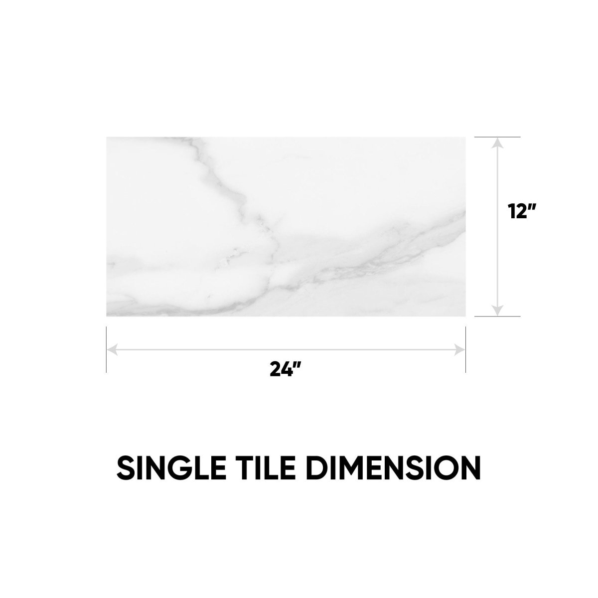 12 x 24 in. Plata Rectified Glazed Statuario Brina Polished Porcelain Wall & Floor Tile