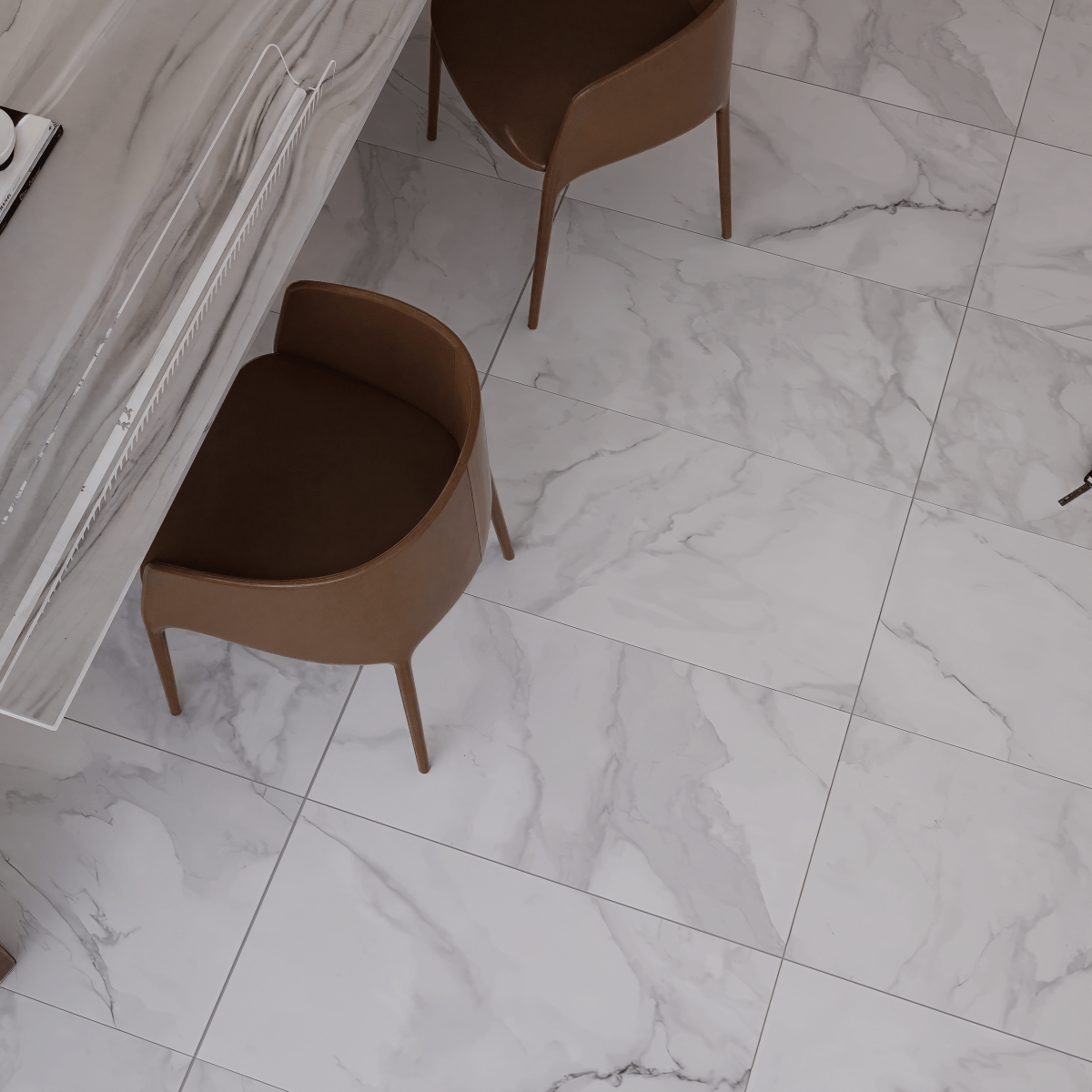 12 x 24 in. Plata Statuario Brina Matte Rectified Glazed Porcelain wall Tile