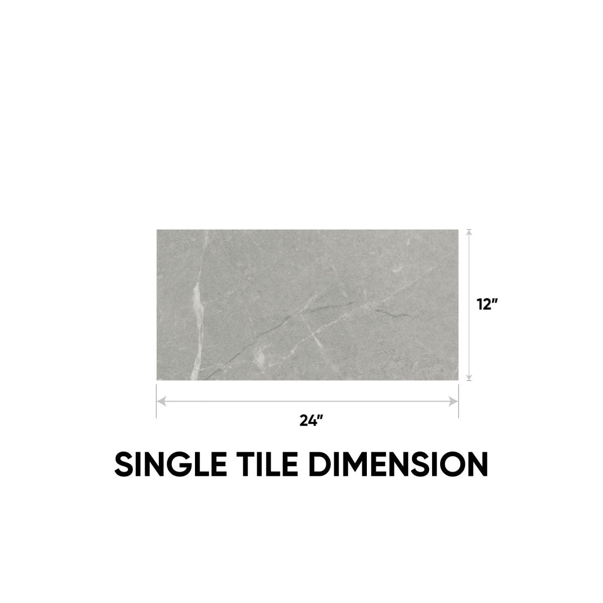 12 x 24 in. Torino Argento Matte Pressed Glazed Porcelain Tile