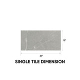 12 x 24 in. Torino Argento Matte Pressed Glazed Porcelain Tile