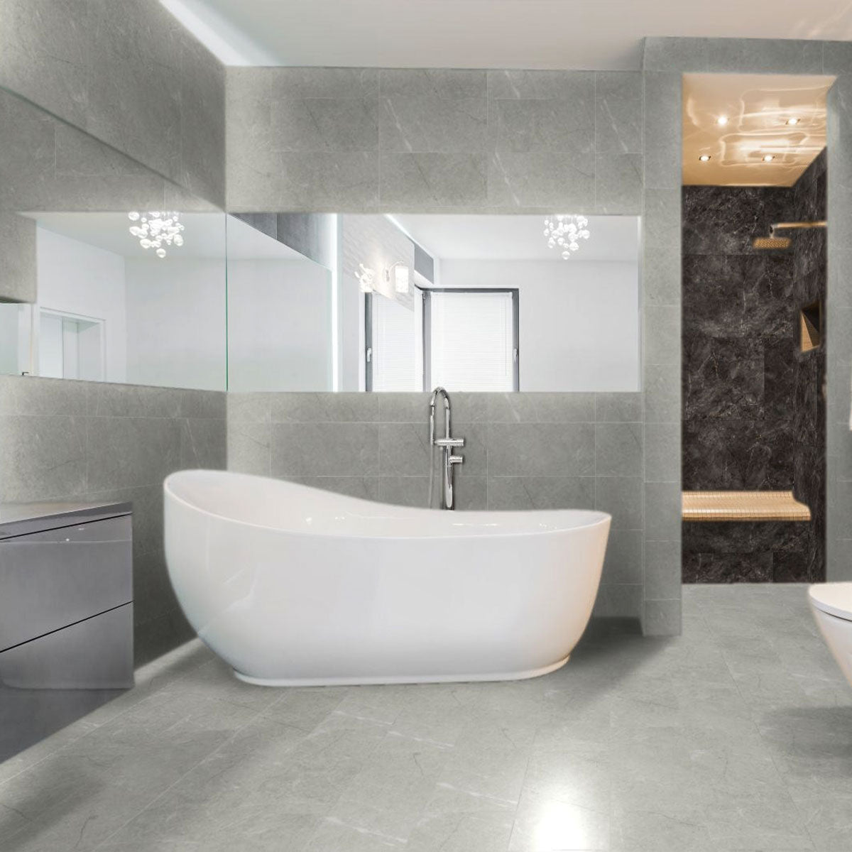 12 x 24 in. Torino Grigio Matte Pressed Glazed Porcelain Tile