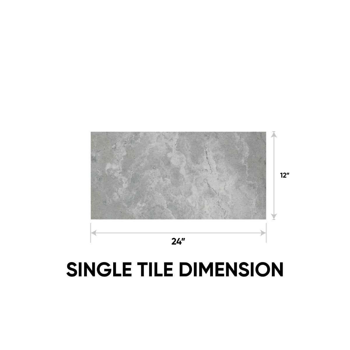 12 x 24 in Veneta Argento Matte Pressed Glazed Porcelain Tile