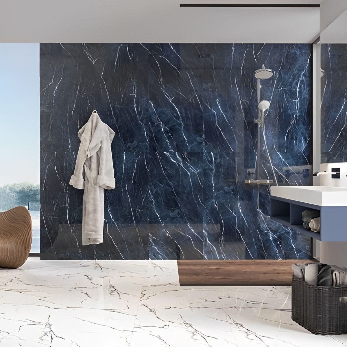 12" x 24" x 10MM Antique Dark Blue Polished (15.49 Sqft/Case)