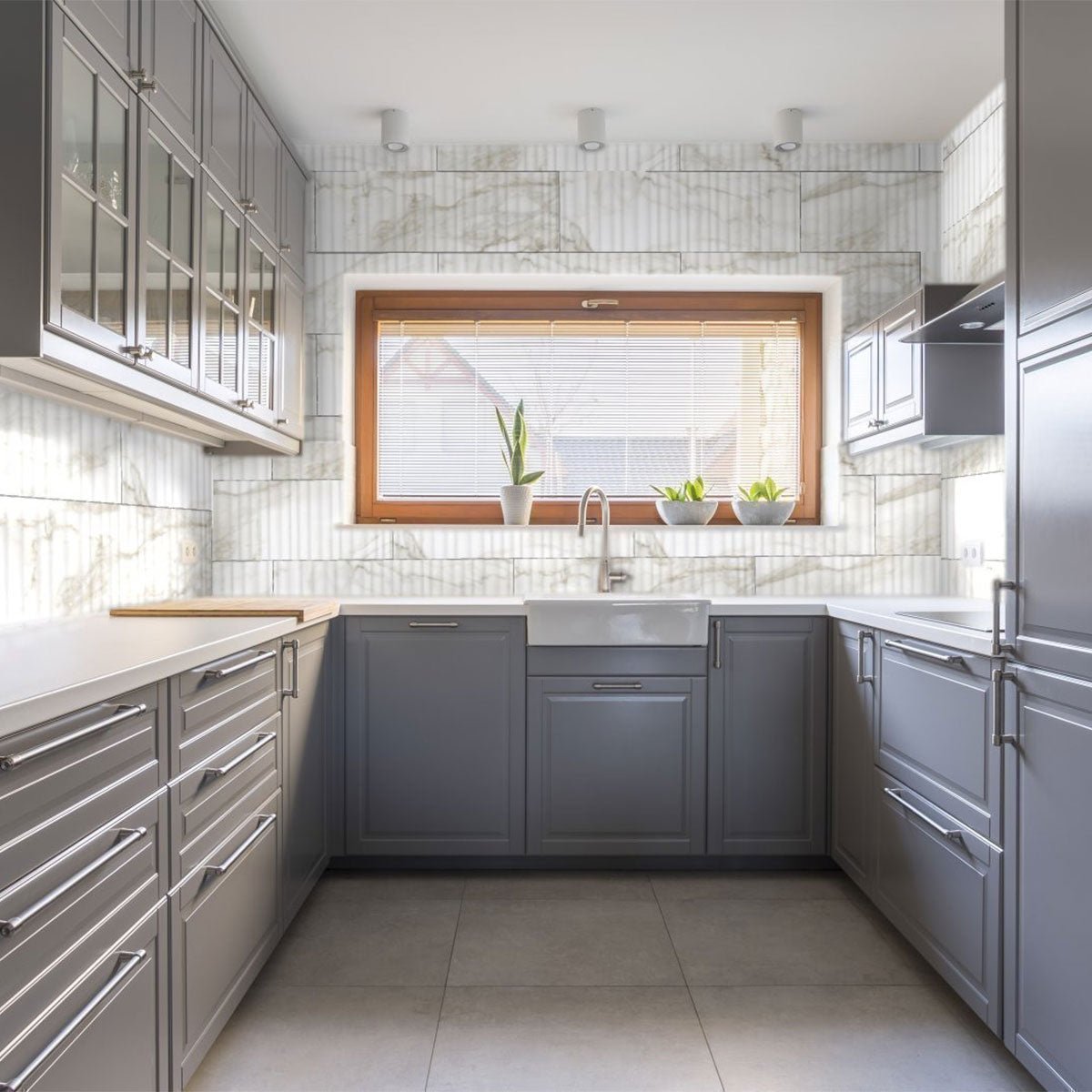 12 X 36 In Alto Raffino Calacatta Matte Rectified Glazed Ceramic