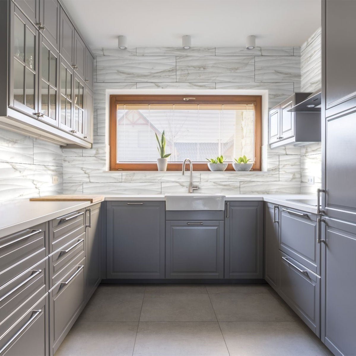 12 X 36 In Curva Raffino Calacatta Matte Rectified Glazed Ceramic