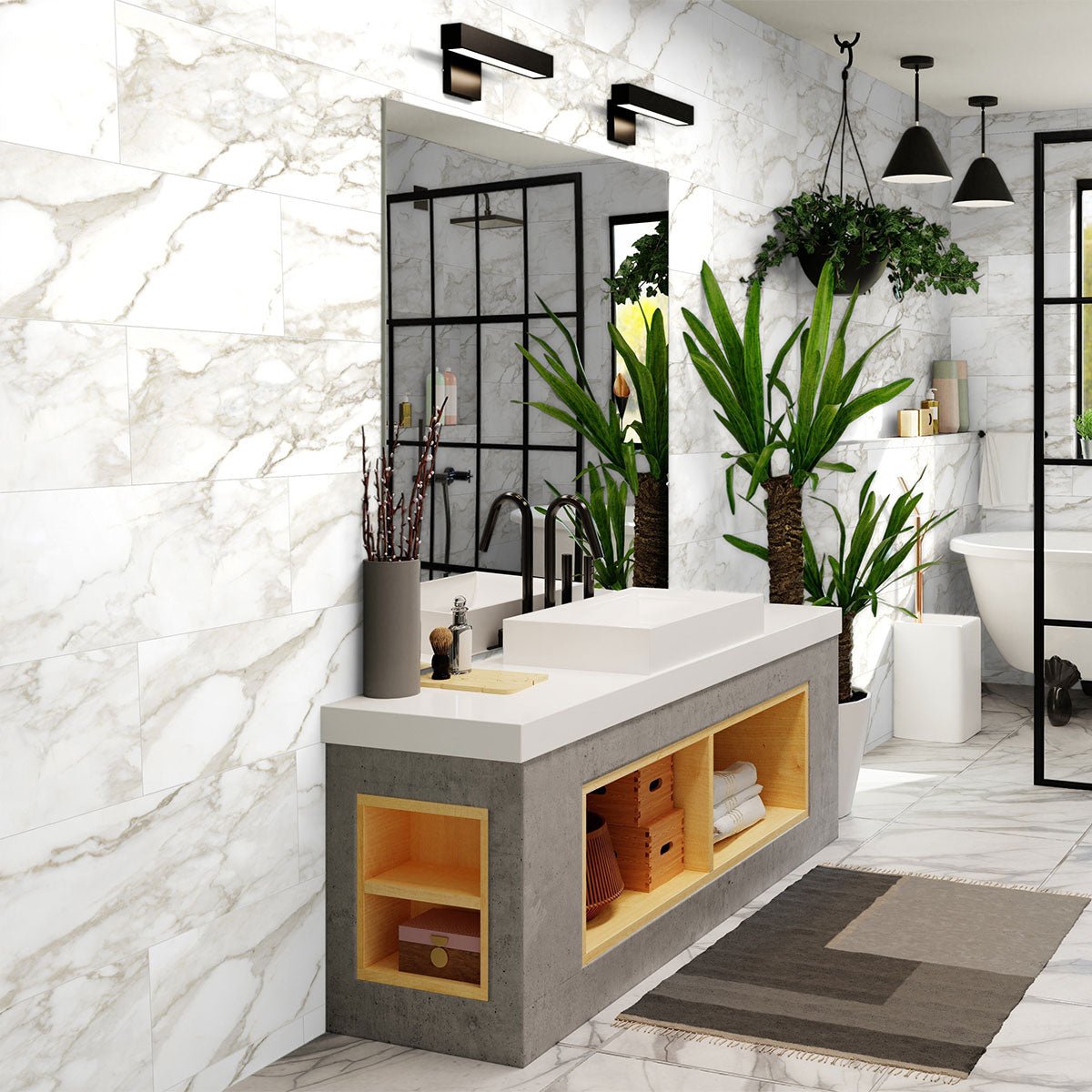 12 X 36 In Raffino Calacatta Matte Rectified Glazed Ceramic