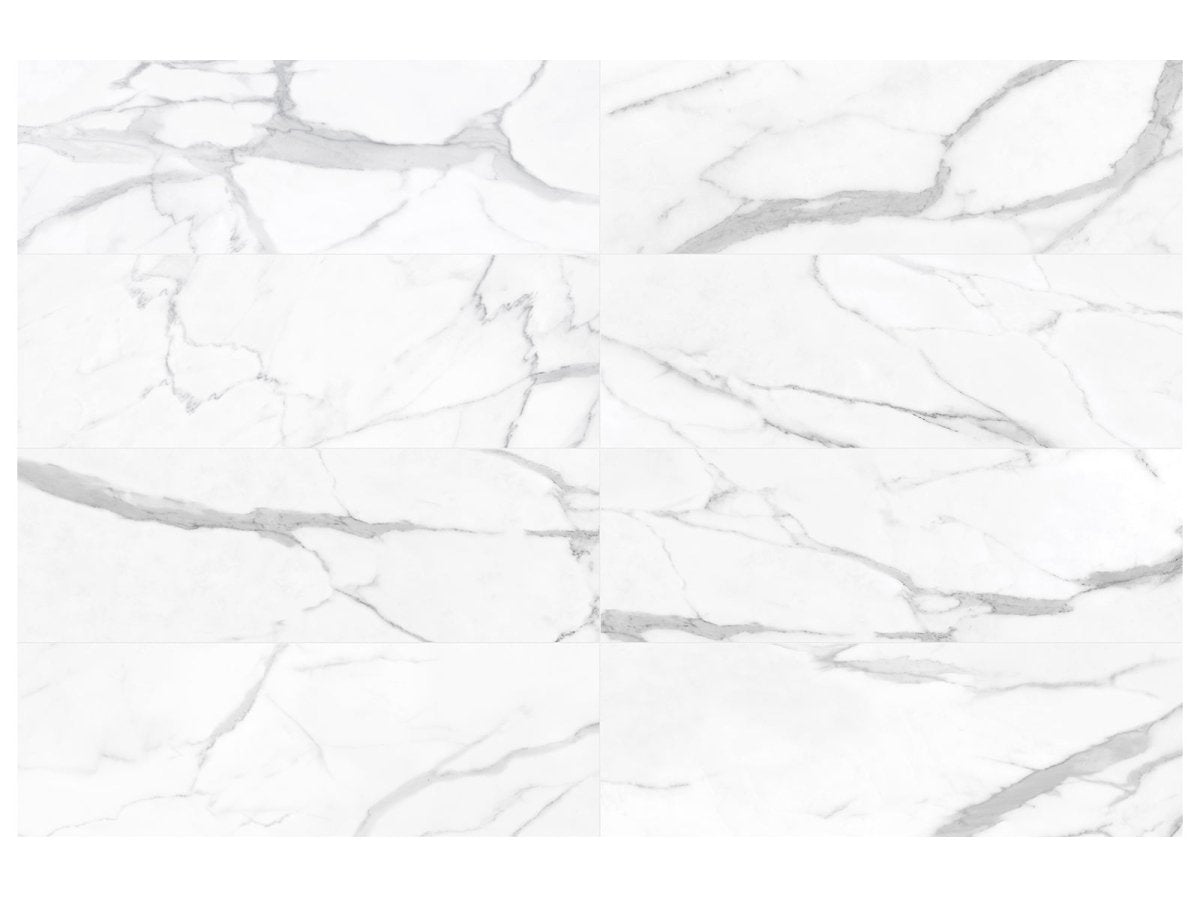 12 X 36 In Raffino Statuario Matte Rectified Glazed Ceramic