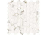 1.25 In Hexagon Mayfair Calacatta Oro Polished Glazed Porcelain Mosaic