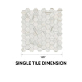 1.25 in. Mayfair Zebrino Hexagon Polished Glazed Porcelain Mosaic