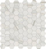 1.25 in. Mayfair Zebrino Hexagon Polished Glazed Porcelain Mosaic