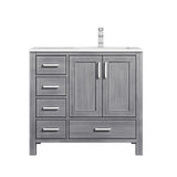 Jacques 84 in. Bathroom Freestanding Bathroom Vanity With Undermount Ceramic Sink, White Carrara Marble