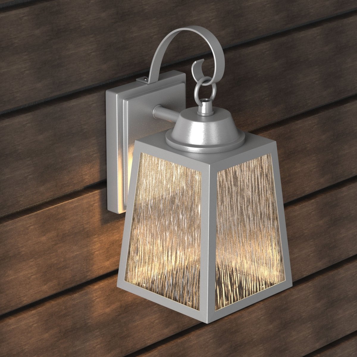 12W LED Outdoor Wall Lantern Fixture with Water Glass Shade, 4000K (Cool White), Dimmable, ETL Listed