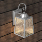 12W LED Outdoor Wall Lantern Fixture with Water Glass Shade, 4000K (Cool White), Dimmable, ETL Listed