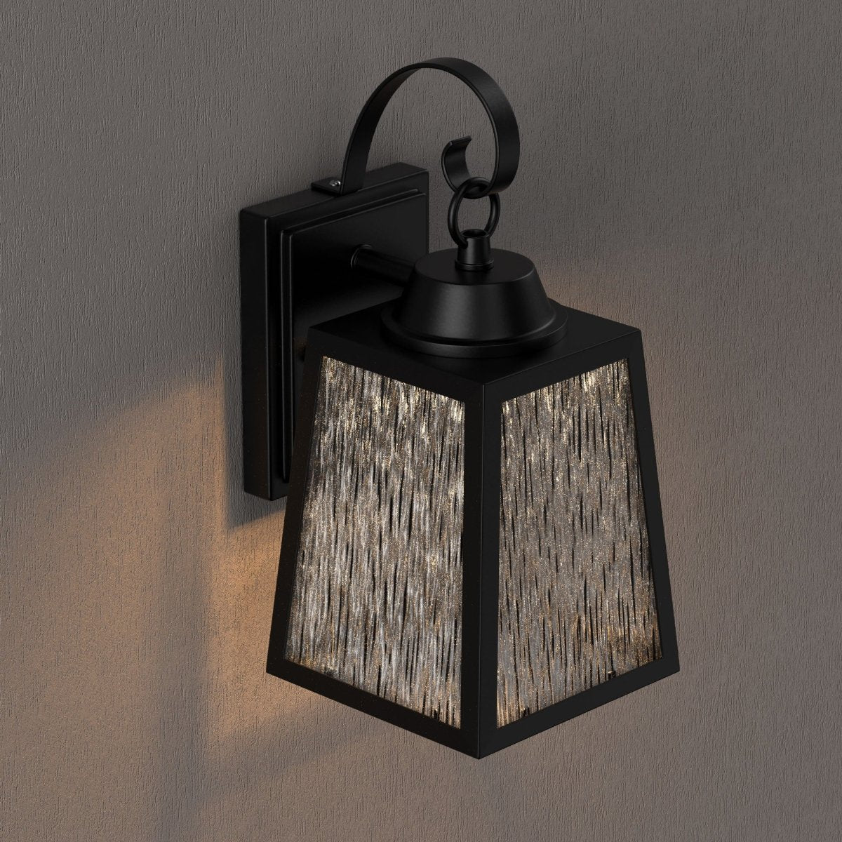 12W LED Outdoor Wall Lantern Fixture with Water Glass Shade, 4000K (Cool White), Dimmable, ETL Listed