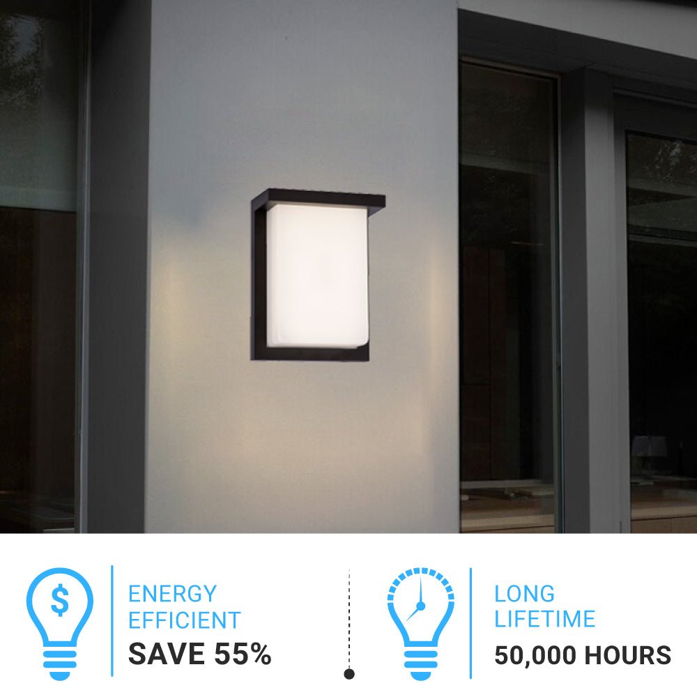 12W LED Outdoor Wall Sconce Light - Oil Rubbed Bronze Finish, 600LM, ETL Listed - Wet Location LED Outdoor Wall Light