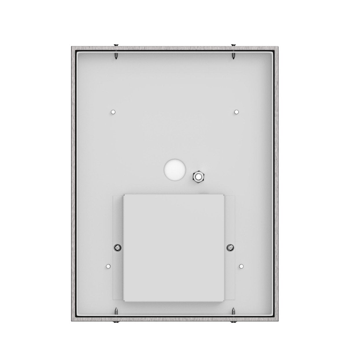 12W Rectangle Shape LED Outdoor Wall Sconce, Painted Silver Finish, White Acrylic Shade, ETL Listed