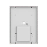 12W Rectangle Shape LED Outdoor Wall Sconce, Painted Silver Finish, White Acrylic Shade, ETL Listed