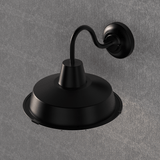 12W Textured Black Gooseneck LED Outdoor Wall Light with Nickel Cage, 3000K (Warm White), Dimmable, 1000 Lumens, ETL Listed