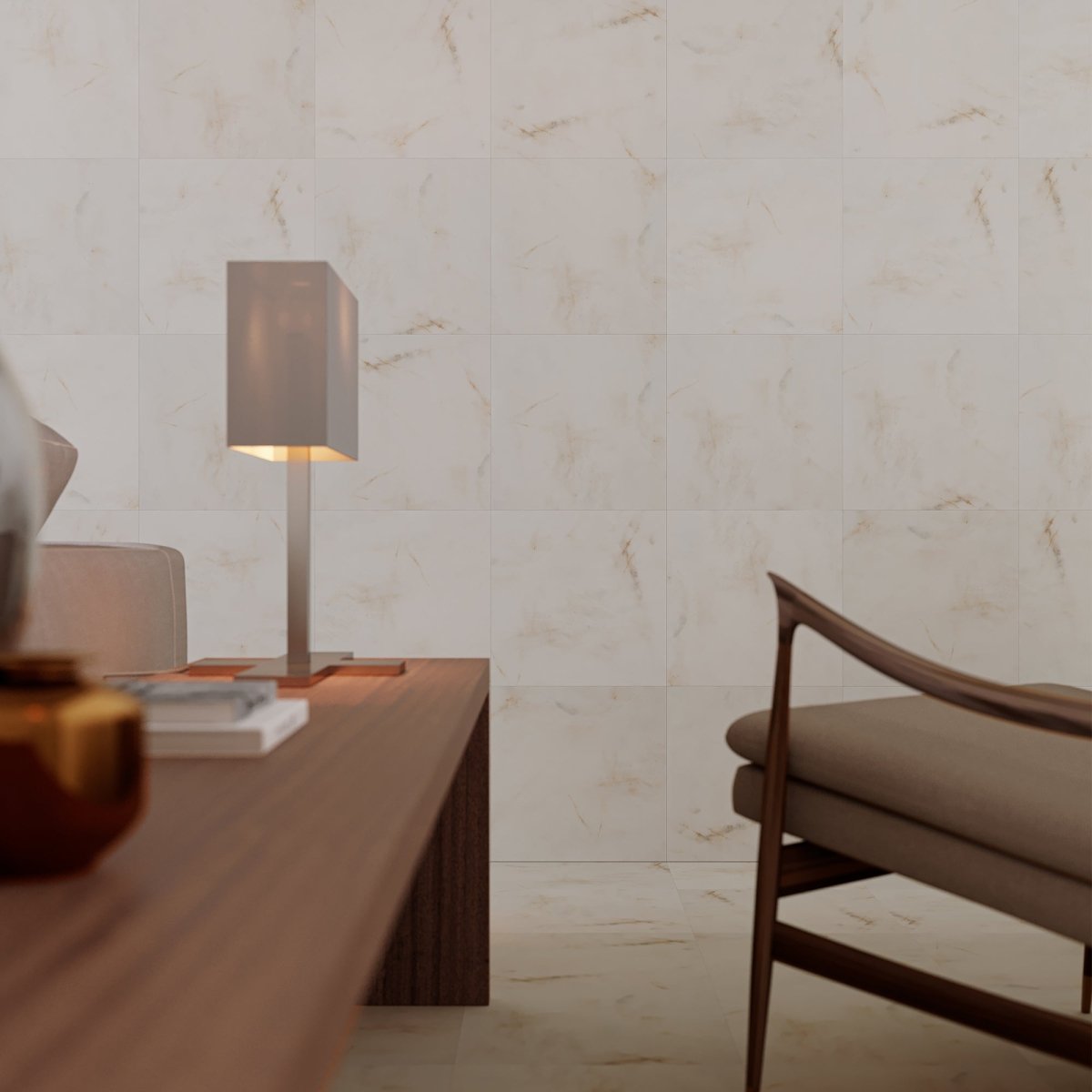 13 X 13 In Bellina Cream Matte Pressed Glazed Ceramic