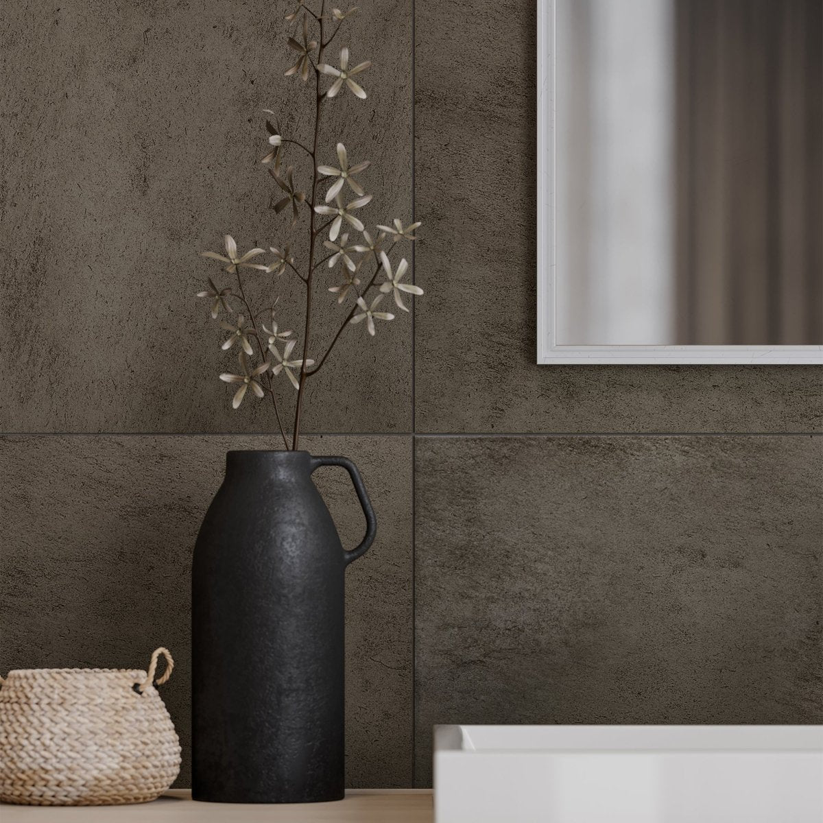 13 X 13 In Cinq Brown Matte Pressed Glazed Ceramic
