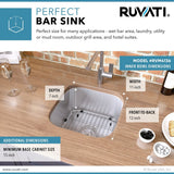 13 x 15 inch Bar Prep Sink Undermount 16 Gauge Stainless Steel
