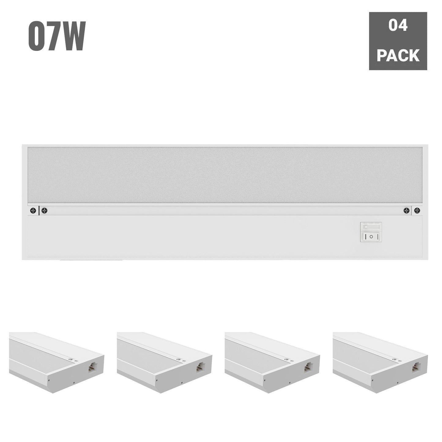 Under Cabinet LED Lighting, Dimmable, CRI90, White Finished, Direct Plug-in, Linkable, Color Changeable (3000K/4000K/5000K) Under Counter Lights for Kitchen, Desk, Workspace