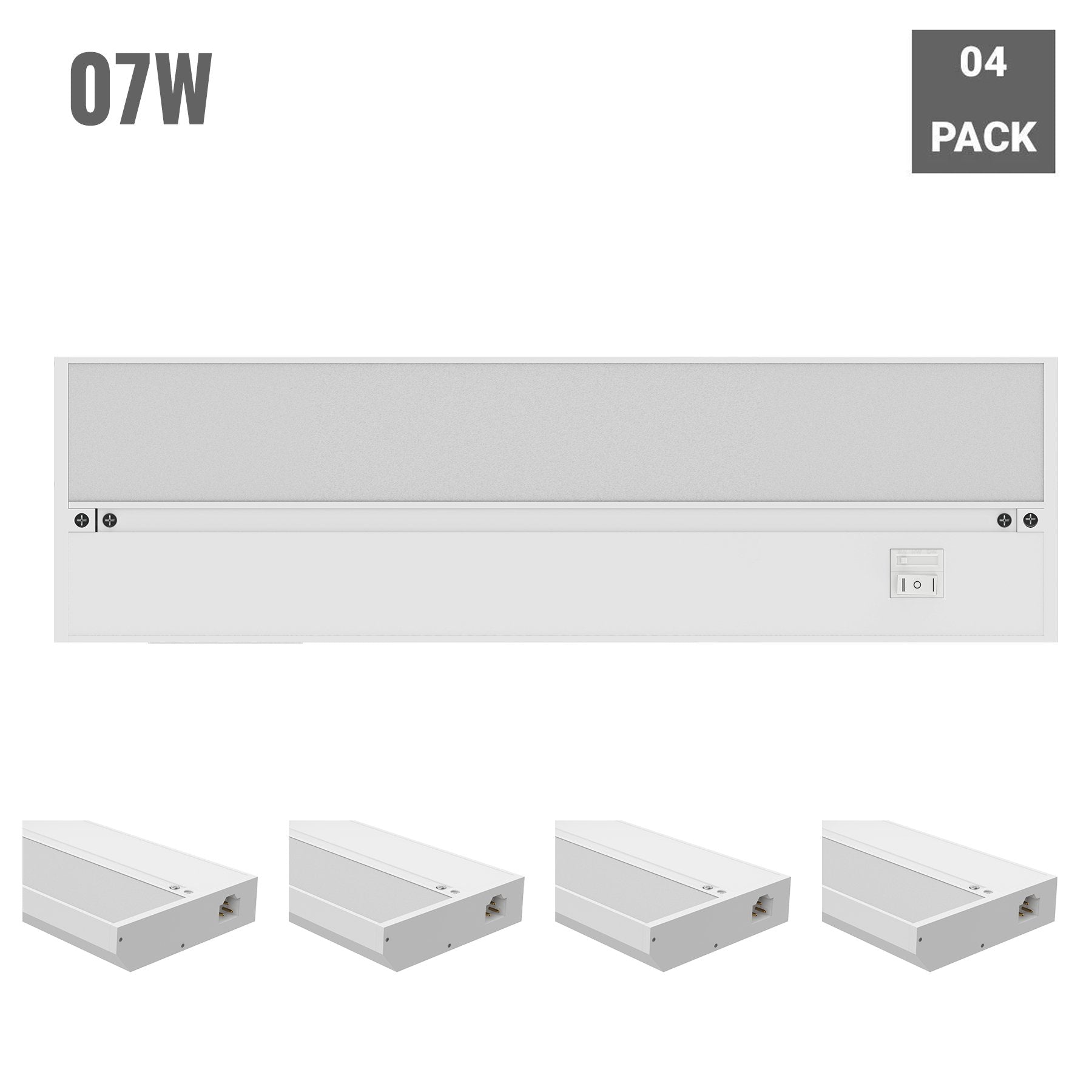Under Cabinet LED Lighting, Dimmable, CRI90, White Finished, Direct Plug-in, Linkable, Color Changeable (3000K/4000K/5000K) Under Counter Lights for Kitchen, Desk, Workspace