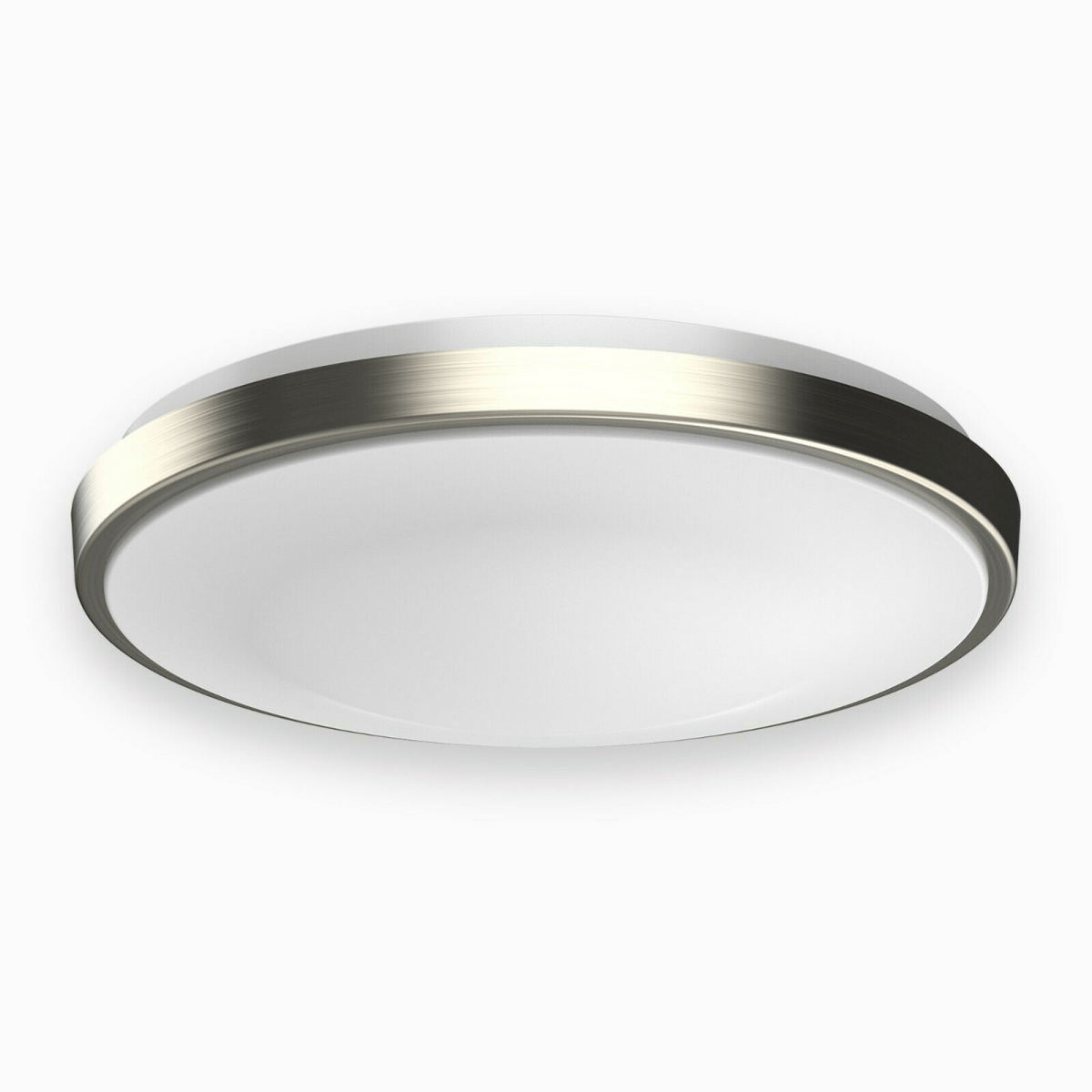 14 in. Round Brushed Nickel Dimmable Flush Mount Ceiling Light, Single Ring - 1750 Lumens - Power - 25W - 3 Color Switchable (3000K/4000K/5000K)