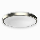 14 in. Round Brushed Nickel Dimmable Flush Mount Ceiling Light, Single Ring - 1750 Lumens - Power - 25W - 3 Color Switchable (3000K/4000K/5000K)