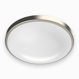 14 in. Round Brushed Nickel Dimmable Flush Mount Ceiling Light, Single Ring - 1750 Lumens - Power - 25W - 3 Color Switchable (3000K/4000K/5000K)