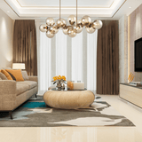 14-Light Linear Chandeliers for Dining Room Glass Globe New Brass Finish Hardware Finish with Mercury Glass, Pendant Lighting, E12 Base - 57"L x 17.5”W x 19“H