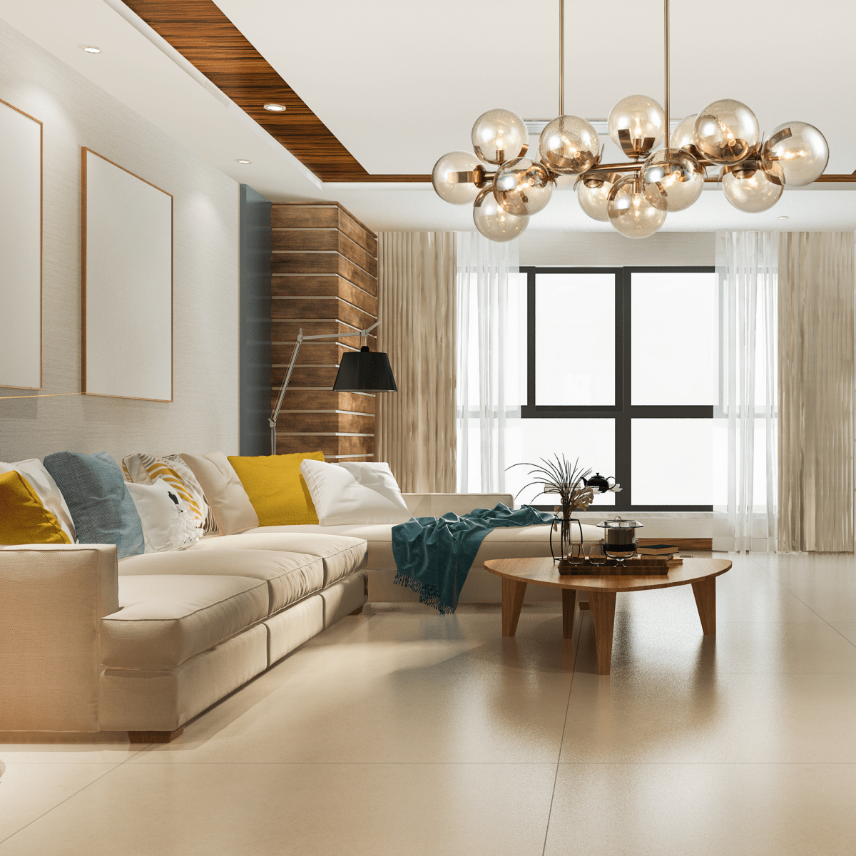 14-Light Linear Chandeliers for Dining Room Glass Globe New Brass Finish Hardware Finish with Mercury Glass, Pendant Lighting, E12 Base - 57"L x 17.5”W x 19“H