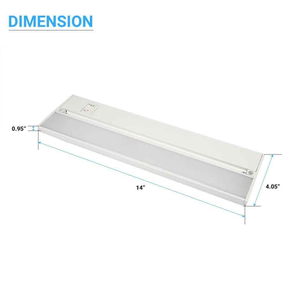 Under Cabinet LED Lighting, Dimmable, CRI90, White Finished, Direct Plug-in, Linkable, Color Changeable (3000K/4000K/5000K) Under Counter Lights for Kitchen, Desk, Workspace