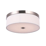 15 in. Drum Shape LED Flush Ceiling Mount Light, 20W, 4000K (Cool White), 2800LM Brushed Nickel Finish & Milky White Acrylic Shade, Hallway Light Fixtures