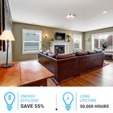 15 in. Drum Shape LED Flush Ceiling Mount Light, 20W, 4000K (Cool White), 2800LM Brushed Nickel Finish & Milky White Acrylic Shade, Hallway Light Fixtures