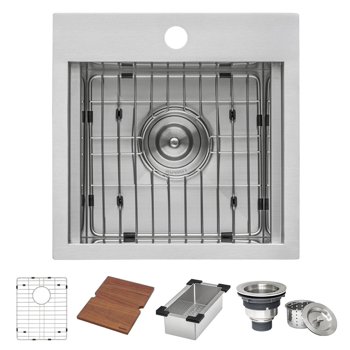 15 x 15 inch Marine Grade T-316 Workstation Topmount RV Boat Outdoor Sink Stainless Steel