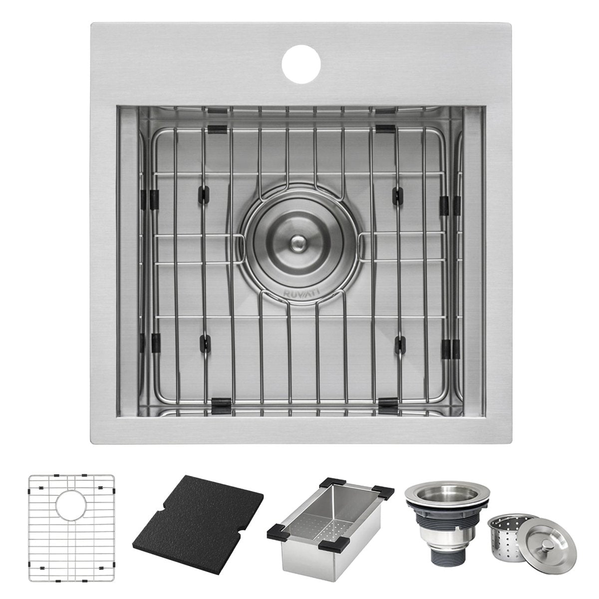 15 x 15 inch Marine Grade T-316 Workstation Topmount RV Boat Outdoor Sink Stainless Steel