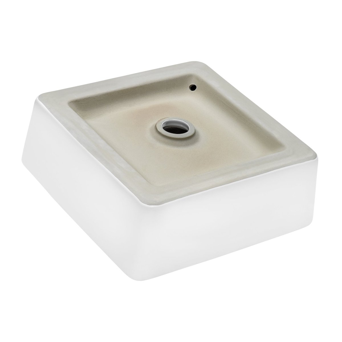 15 x 15 inch White Bathroom Vessel Sink Above Counter Porcelain Ceramic